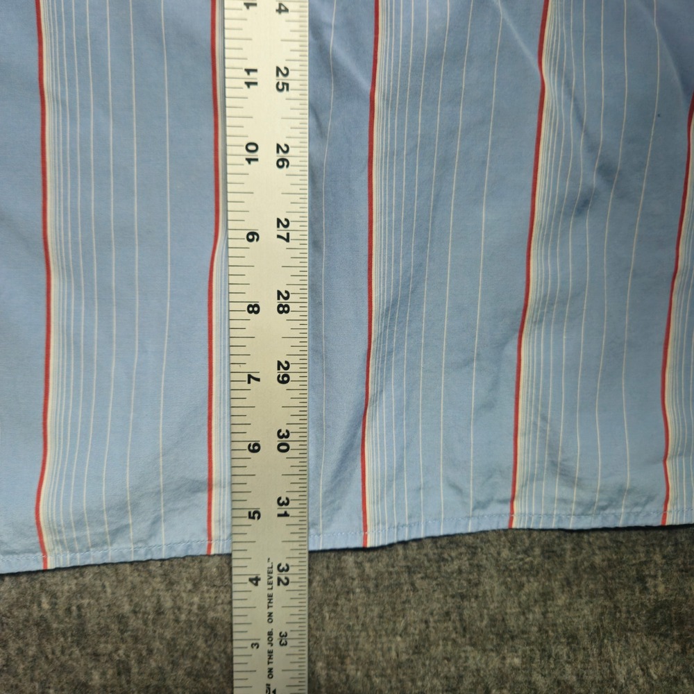 Tommy Hilfiger Button Down Shirt Mens XL Blue Striped Paisley Embroidered Cotton - Picture 10 of 10